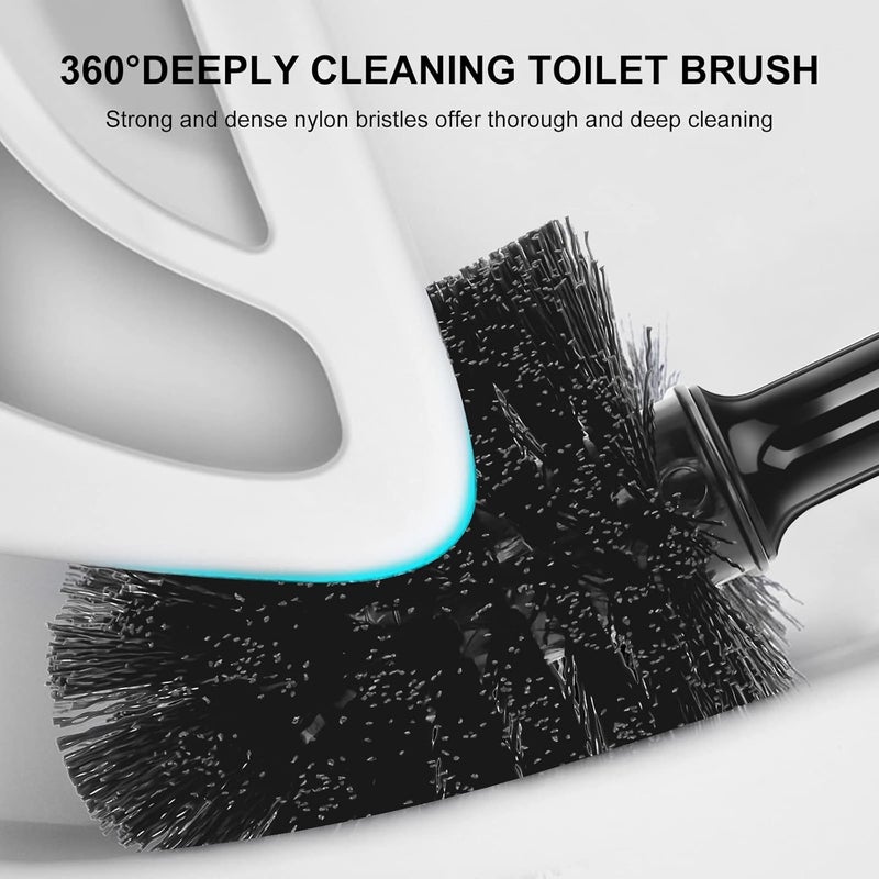 SetSail Toilet Brush and Plunger Set, 3 Pack Toilet Plungers for Bathroom with Holder Heavy Duty Toilet Bowl Brush and Holder Hidden for Deeply Cleaning - Black - Image 5